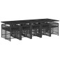 vidaXL 11-tlg. Garten-Essgruppe mit Kissen Schwarz Poly Rattan vidaXL 11-tlg. Garten-Essgruppe mit Kissen Schwarz Poly Rattan