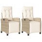 vidaXL Gartensessel mit Fußteil 2 Stk. Verstellbar Beige Poly Rattan vidaXL Gartensessel mit Fußteil 2 Stk. Verstellbar Beige Poly Rattan
