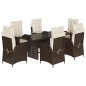 vidaXL 7-tlg. Garten-Essgruppe mit Kissen Braun Poly Rattan vidaXL 7-tlg. Garten-Essgruppe mit Kissen Braun Poly Rattan