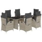 vidaXL 7-tlg. Garten-Essgruppe mit Kissen Hellgrau Poly Rattan vidaXL 7-tlg. Garten-Essgruppe mit Kissen Hellgrau Poly Rattan