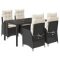 vidaXL 5-tlg. Garten-Essgruppe mit Kissen Schwarz Poly Rattan vidaXL 5-tlg. Garten-Essgruppe mit Kissen Schwarz Poly Rattan