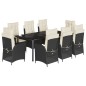 vidaXL 9-tlg. Garten-Essgruppe mit Kissen Schwarz Poly Rattan vidaXL 9-tlg. Garten-Essgruppe mit Kissen Schwarz Poly Rattan