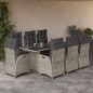 vidaXL 9-tlg. Garten-Essgruppe mit Kissen Hellgrau Poly Rattan vidaXL 9-tlg. Garten-Essgruppe mit Kissen Hellgrau Poly Rattan