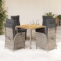 vidaXL 5-tlg. Garten-Essgruppe mit Kissen Grau Poly Rattan vidaXL 5-tlg. Garten-Essgruppe mit Kissen Grau Poly Rattan
