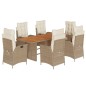 vidaXL 7-tlg. Garten-Essgruppe mit Kissen Beige Poly Rattan vidaXL 7-tlg. Garten-Essgruppe mit Kissen Beige Poly Rattan