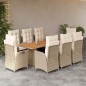 vidaXL 9-tlg. Garten-Essgruppe mit Kissen Beige Poly Rattan vidaXL 9-tlg. Garten-Essgruppe mit Kissen Beige Poly Rattan