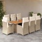 vidaXL 9-tlg. Garten-Essgruppe mit Kissen Beige Poly Rattan vidaXL 9-tlg. Garten-Essgruppe mit Kissen Beige Poly Rattan