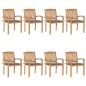 Stapelbare Gartenstühle mit Kissen 8 Stk. Massivholz Teak Stapelbare Gartenstühle mit Kissen 8 Stk. Massivholz Teak