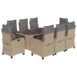 vidaXL 9-tlg. Garten-Essgruppe mit Kissen Beigemischung Poly Rattan vidaXL 9-tlg. Garten-Essgruppe mit Kissen Beigemischung Poly Rattan