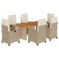 vidaXL 9-tlg. Garten-Essgruppe mit Kissen Beige Poly Rattan vidaXL 9-tlg. Garten-Essgruppe mit Kissen Beige Poly Rattan