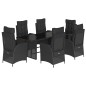 vidaXL 7-tlg. Garten-Essgruppe mit Kissen Schwarz Poly Rattan vidaXL 7-tlg. Garten-Essgruppe mit Kissen Schwarz Poly Rattan