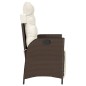 vidaXL Gartensessel mit Fußteil 2 Stk. Verstellbar Braun Poly Rattan vidaXL Gartensessel mit Fußteil 2 Stk. Verstellbar Braun Poly Rattan