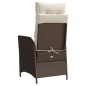 vidaXL Gartensessel mit Fußteil 2 Stk. Verstellbar Braun Poly Rattan vidaXL Gartensessel mit Fußteil 2 Stk. Verstellbar Braun Poly Rattan