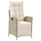 vidaXL Gartensessel mit Fußteil 2 Stk. Verstellbar Beige Poly Rattan vidaXL Gartensessel mit Fußteil 2 Stk. Verstellbar Beige Poly Rattan