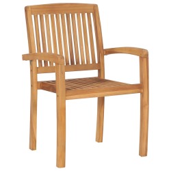 Stapelbare Gartenstühle 4 Stk. Massivholz Teak