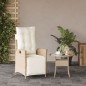 vidaXL Gartensessel mit Fußteil Verstellbar Beige Poly Rattan vidaXL Gartensessel mit Fußteil Verstellbar Beige Poly Rattan