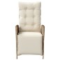 vidaXL Gartensessel mit Fußteil Verstellbar Beige Poly Rattan vidaXL Gartensessel mit Fußteil Verstellbar Beige Poly Rattan