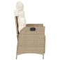 vidaXL Gartensessel mit Fußteil Verstellbar Beige Poly Rattan vidaXL Gartensessel mit Fußteil Verstellbar Beige Poly Rattan