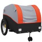 vidaXL Fahrradanhänger Schwarz und Orange 45 kg Eisen