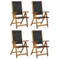 vidaXL Klappbare Gartenstühle 4 Stk. Massivholz Akazie und Textilene vidaXL Klappbare Gartenstühle 4 Stk. Massivholz Akazie und Textilene