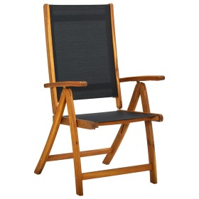 vidaXL Klappbare Gartenstühle 4 Stk. Massivholz Akazie und Textilene