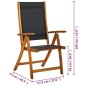 vidaXL Klappbare Gartenstühle 4 Stk. Massivholz Akazie und Textilene vidaXL Klappbare Gartenstühle 4 Stk. Massivholz Akazie und Textilene