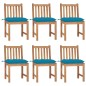 Gartenstühle 6 Stk. mit Kissen Massivholz Teak Gartenstühle 6 Stk. mit Kissen Massivholz Teak