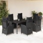 vidaXL 7-tlg. Garten-Essgruppe mit Kissen Schwarz Poly Rattan vidaXL 7-tlg. Garten-Essgruppe mit Kissen Schwarz Poly Rattan