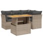 vidaXL 5-tlg. Garten-Sofagarnitur mit Kissen Grau Poly Rattan vidaXL 5-tlg. Garten-Sofagarnitur mit Kissen Grau Poly Rattan