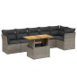 vidaXL 7-tlg. Garten-Sofagarnitur mit Kissen Grau Poly Rattan vidaXL 7-tlg. Garten-Sofagarnitur mit Kissen Grau Poly Rattan