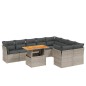 vidaXL 10-tlg. Garten-Sofagarnitur mit Kissen Grau Poly Rattan vidaXL 10-tlg. Garten-Sofagarnitur mit Kissen Grau Poly Rattan
