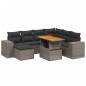 vidaXL 8-tlg. Garten-Sofagarnitur mit Kissen Grau Poly Rattan vidaXL 8-tlg. Garten-Sofagarnitur mit Kissen Grau Poly Rattan