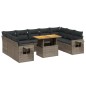 vidaXL 10-tlg. Garten-Sofagarnitur mit Kissen Grau Poly Rattan vidaXL 10-tlg. Garten-Sofagarnitur mit Kissen Grau Poly Rattan