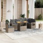 vidaXL 7-tlg. Garten-Sofagarnitur mit Kissen Grau Poly Rattan vidaXL 7-tlg. Garten-Sofagarnitur mit Kissen Grau Poly Rattan