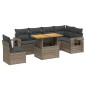 vidaXL 7-tlg. Garten-Sofagarnitur mit Kissen Grau Poly Rattan vidaXL 7-tlg. Garten-Sofagarnitur mit Kissen Grau Poly Rattan