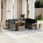 vidaXL 7-tlg. Garten-Sofagarnitur mit Kissen Grau Poly Rattan vidaXL 7-tlg. Garten-Sofagarnitur mit Kissen Grau Poly Rattan