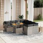 vidaXL 9-tlg. Garten-Sofagarnitur mit Kissen Grau Poly Rattan vidaXL 9-tlg. Garten-Sofagarnitur mit Kissen Grau Poly Rattan