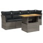 vidaXL 5-tlg. Garten-Sofagarnitur mit Kissen Grau Poly Rattan vidaXL 5-tlg. Garten-Sofagarnitur mit Kissen Grau Poly Rattan