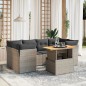 vidaXL 7-tlg. Garten-Sofagarnitur mit Kissen Grau Poly Rattan vidaXL 7-tlg. Garten-Sofagarnitur mit Kissen Grau Poly Rattan