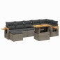 vidaXL 8-tlg. Garten-Sofagarnitur mit Kissen Grau Poly Rattan vidaXL 8-tlg. Garten-Sofagarnitur mit Kissen Grau Poly Rattan