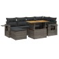 vidaXL 7-tlg. Garten-Sofagarnitur mit Kissen Grau Poly Rattan vidaXL 7-tlg. Garten-Sofagarnitur mit Kissen Grau Poly Rattan