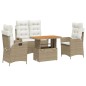 vidaXL 4-tlg. Garten-Essgruppe mit Kissen Beige Poly Rattan vidaXL 4-tlg. Garten-Essgruppe mit Kissen Beige Poly Rattan