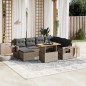 vidaXL 8-tlg. Garten-Sofagarnitur mit Kissen Grau Poly Rattan vidaXL 8-tlg. Garten-Sofagarnitur mit Kissen Grau Poly Rattan
