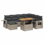 vidaXL 8-tlg. Garten-Sofagarnitur mit Kissen Grau Poly Rattan vidaXL 8-tlg. Garten-Sofagarnitur mit Kissen Grau Poly Rattan