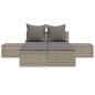 vidaXL Doppel-Sonnenliege mit Kissen Grau Poly Rattan vidaXL Doppel-Sonnenliege mit Kissen Grau Poly Rattan