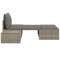 vidaXL Doppel-Sonnenliege mit Kissen Grau Poly Rattan vidaXL Doppel-Sonnenliege mit Kissen Grau Poly Rattan