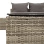 vidaXL Doppel-Sonnenliege mit Kissen Grau Poly Rattan vidaXL Doppel-Sonnenliege mit Kissen Grau Poly Rattan