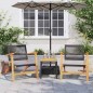vidaXL 3-tlg. Bistro-Set Schwarz Poly Rattan und Massivholz Akazie vidaXL 3-tlg. Bistro-Set Schwarz Poly Rattan und Massivholz Akazie