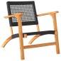 vidaXL 3-tlg. Bistro-Set Schwarz Poly Rattan und Massivholz Akazie vidaXL 3-tlg. Bistro-Set Schwarz Poly Rattan und Massivholz Akazie