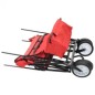 vidaXL Klappbarer Handwagen mit Sonnendach Stahl Rot vidaXL Klappbarer Handwagen mit Sonnendach Stahl Rot